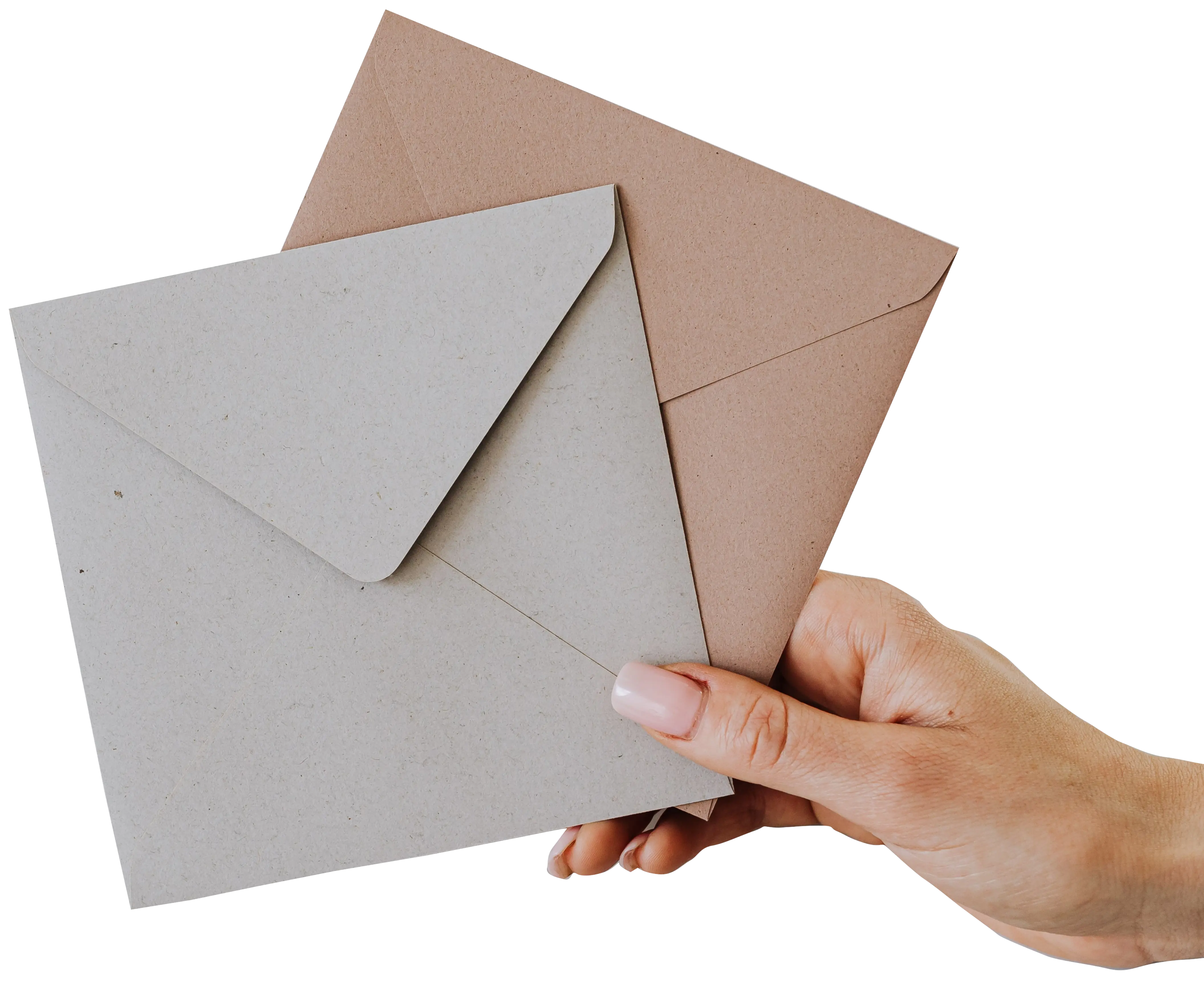 Hand holding envelopes